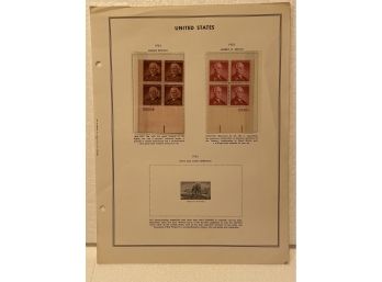 United States 1954-55 Stamp Blocks