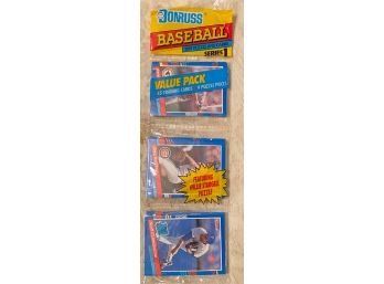 1991 Donruss Series 1 Baseball Rack Pack With Greg Maddux Showing!