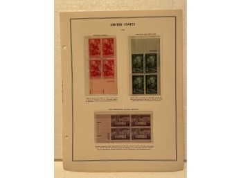 United States 1956 Stamp Blocks