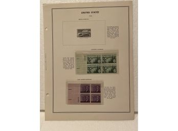 United States 1958 Stamp Blocks