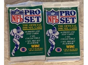 1990 Pro Set Football Series 1 Wax Pack Lot Of 2