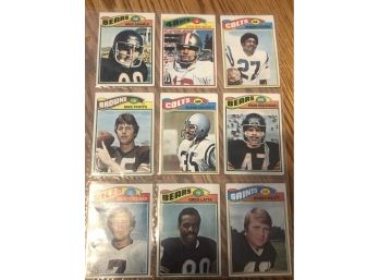 Lot Of (9) 1977 Topps Football Cards
