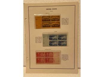 United States 1956-57 Stamp Blocks
