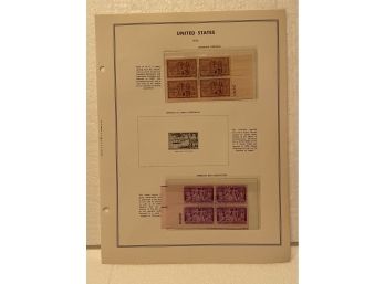 United States 1953 Stamp Blocks