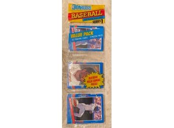 1991 Donruss Series 1 Baseball Rack Pack With Bo Jackson Showing!