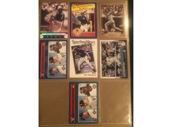 Lot Of (7) Alex Rodriguez Baseball Cards