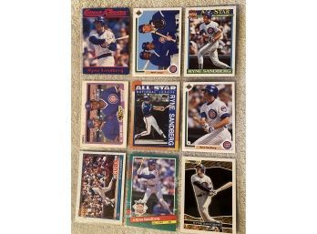 Ryne Sandberg Baseball Card Lot Of 9