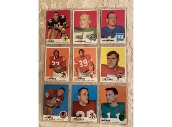 1969 Topps Football Card Lot Of 9
