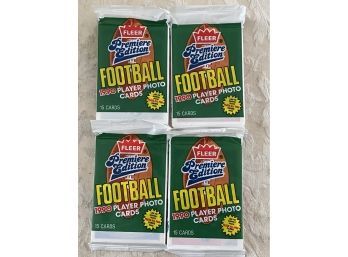 1990 Fleer Football  Wax Packs Lot Of 4