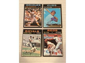 1971 Topps Baseball Card Lot Of 4