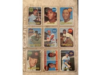 1969 Topps Baseball Card Lot Of 9. Tony Perez!