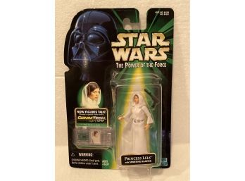 Star Wars Power Of The Force Princess Leia W/ Sporting Blaster Commtech Chip