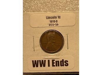 1918 D F12 Lincoln Cent