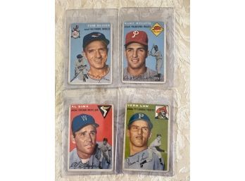 1954 Topps Baseball Card Lot Of 4
