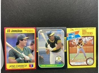 Jose Canseco Baseball Card Lot Of 3