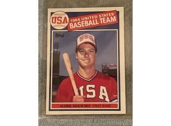 Topps 1985 Mark McGwire Olympic Card
