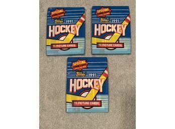 Topps 1991 Hockey 3 Packs