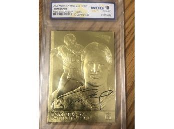 2005 Tom Brady 23 K Gold Card WCG 10 Gem Mint