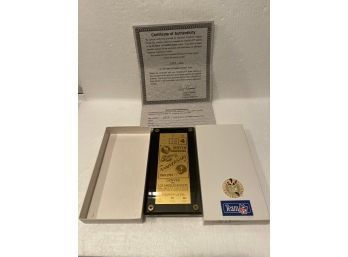 Denver Broncos Gold Plated Commemorative 35th Anniversary Ticket W/COA