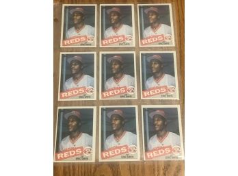 Lot Of (9) Eric Davis 1985 Topps Rookie Cards