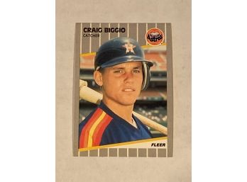 1989 Fleer Baseball Card Craig Biggio Rookie!