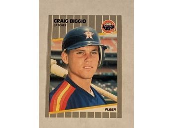 1989 Fleer Baseball Card Craig Biggio Rookie!