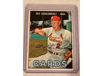 1967 Topps Baseball Red Schoendienst Color Shift Error St. Louis Cardinals Hi-Numbers #512