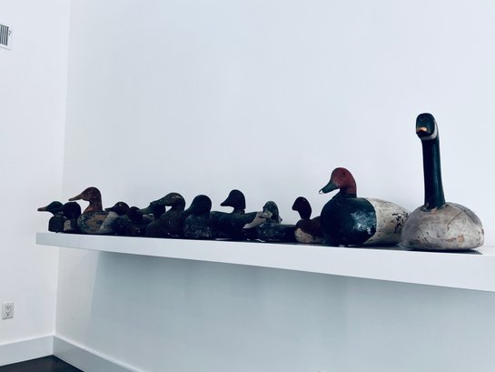 Large Collection Of Antique Wooden Decoys
