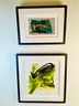 2 Piece Signed, Framed Abstract Mark Zimmerman Acrylic On Paper - 1 Untitled And 1Titled 'Butterfly'