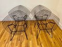 Set Of Four Black Vintage Bertoia Diamond Lounge Chairs