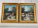 Matched Pair Of Signed, Framed Oil On Canvas Original Art