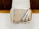 Vintage Gents Initial (p) Sterling Silver Ring - Size 10