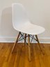 Set Of 8 White Composite And Wood Legged Chairs