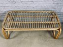 Bamboo Coffee Table With Tempered Glass Top