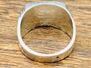 Vintage Gents Initial (p) Sterling Silver Ring - Size 10