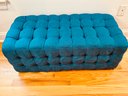 Hayneedle-West Blue Upholstered Tufted Bench