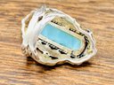 Southwest Style Turquoise Sterling Silver Ring - Size 4