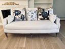 Pair Of White Slip-covered (washable) Loveseats With Coordinated Pillows