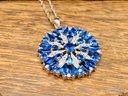 8.84ctw Blue Kyanite Rhodium Over Silver Pendant With Chain