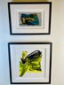 2 Piece Signed, Framed Abstract Mark Zimmerman Acrylic On Paper - 1 Untitled And 1Titled 'Butterfly'
