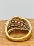 1.25ctw Round And Baguette White Diamond 10k Yellow Gold Ring - Size 6