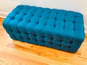 Hayneedle-West Blue Upholstered Tufted Bench