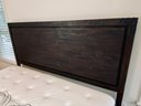 Dark Wood And Metal Detail King Bed With Linens