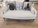 Pair Of White Slip-covered (washable) Loveseats With Coordinated Pillows