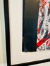 Signed, Framed Abstract Mark Zimmerman Acrylic On Paper 'Signal, Flag Red/Black'