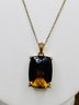 30.50ctw 20x14mm Rectangular Cushion Smoky Quartz 18k Yellow Gold Over Sterling Set Ring And Necklace - Size 6