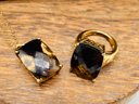 30.50ctw 20x14mm Rectangular Cushion Smoky Quartz 18k Yellow Gold Over Sterling Set Ring And Necklace - Size 6