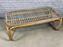 Bamboo Coffee Table With Tempered Glass Top