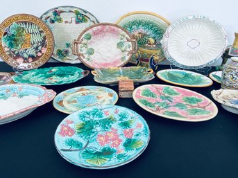 Large Selection Of Ceramic Plates, Platters & Decorations  - Most Are Majolica