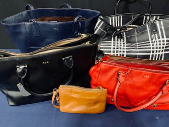 Collection Of 5 Ralph Lauren Designer Handbags